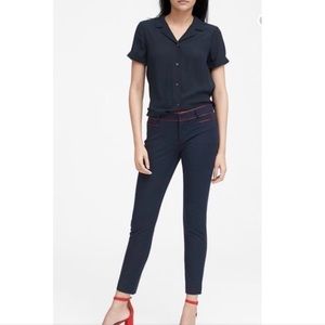 Banana Republic silk trim Sloan pant
